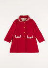 Single Breasted Wool Coat in Red (4-10yrs) Coats  from Pepa London US