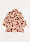 Eleanor Floral Jaquard Coat in Burgundy (4-10yrs) Coats  from Pepa London US