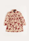 Eleanor Floral Jaquard Coat in Burgundy (4-10yrs) Coats  from Pepa London US