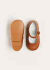 Leather Mary Jane Baby Shoes in Brown (20-26EU) Shoes  from Pepa London US