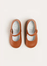 Leather Mary Jane Baby Shoes in Brown (20-26EU) Shoes  from Pepa London US