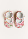 Florence Floral Mary Jane Pram Shoes in Pink (17-20EU) Shoes  from Pepa London US