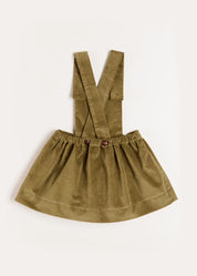 Velvet Embroidered Skirt with Braces in Green (12mths-3yrs) Skirts from Pepa London US