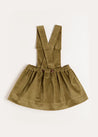 Velvet Embroidered Skirt with Braces in Green (12mths-3yrs) Skirts  from Pepa London US