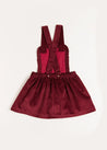 Corduroy Frill Detail Skirt with Braces in Burgundy (12mths-3yrs) Skirts  from Pepa London US