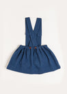 Wool Embroidered Skirt with Braces in Blue (12mths-3yrs) Skirts  from Pepa London US