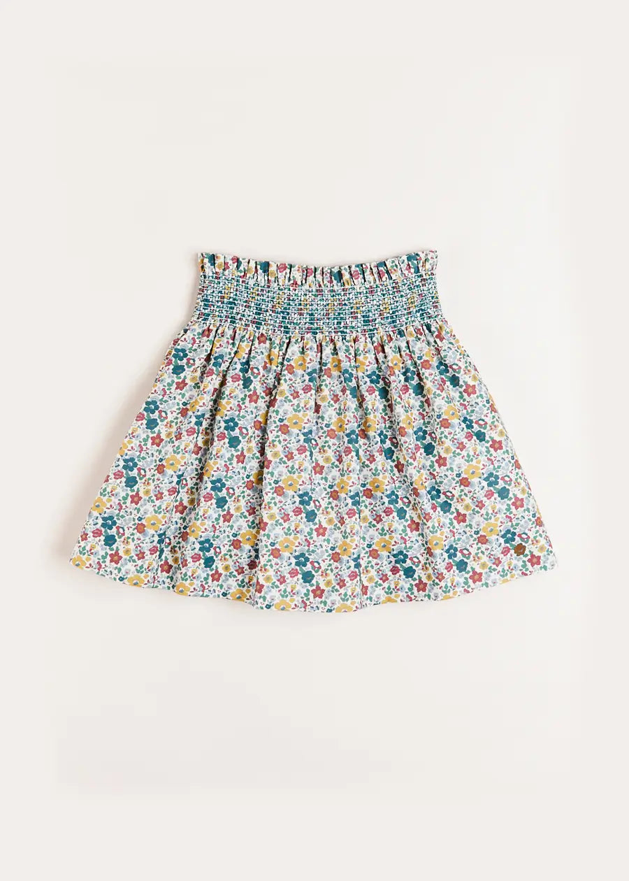 Emilia Floral Skirt in Burgundy (4-10yrs) Skirts  from Pepa London US
