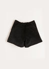 Velvet Gold Button Shorts in Black (4-10yrs) Shorts  from Pepa London US