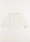 Lace Trim Petal Collar Top in Cream (3-10yrs) Tops & Bodysuits  from Pepa London US