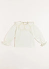 Lace Trim Petal Collar Top in Cream (3-10yrs) Tops & Bodysuits from Pepa London US