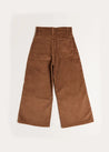 Corduroy Wide Leg Trousers in Caramel (4-10yrs) Trousers  from Pepa London US