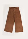 Corduroy Wide Leg Trousers in Caramel (4-10yrs) Trousers  from Pepa London US