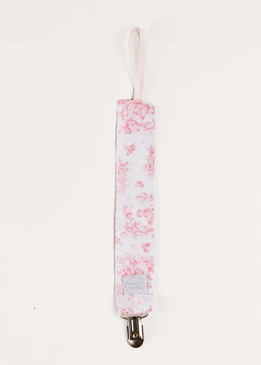 Audrey Toile Dummy Clip in Pink ACCESSORIES from Pepa London US