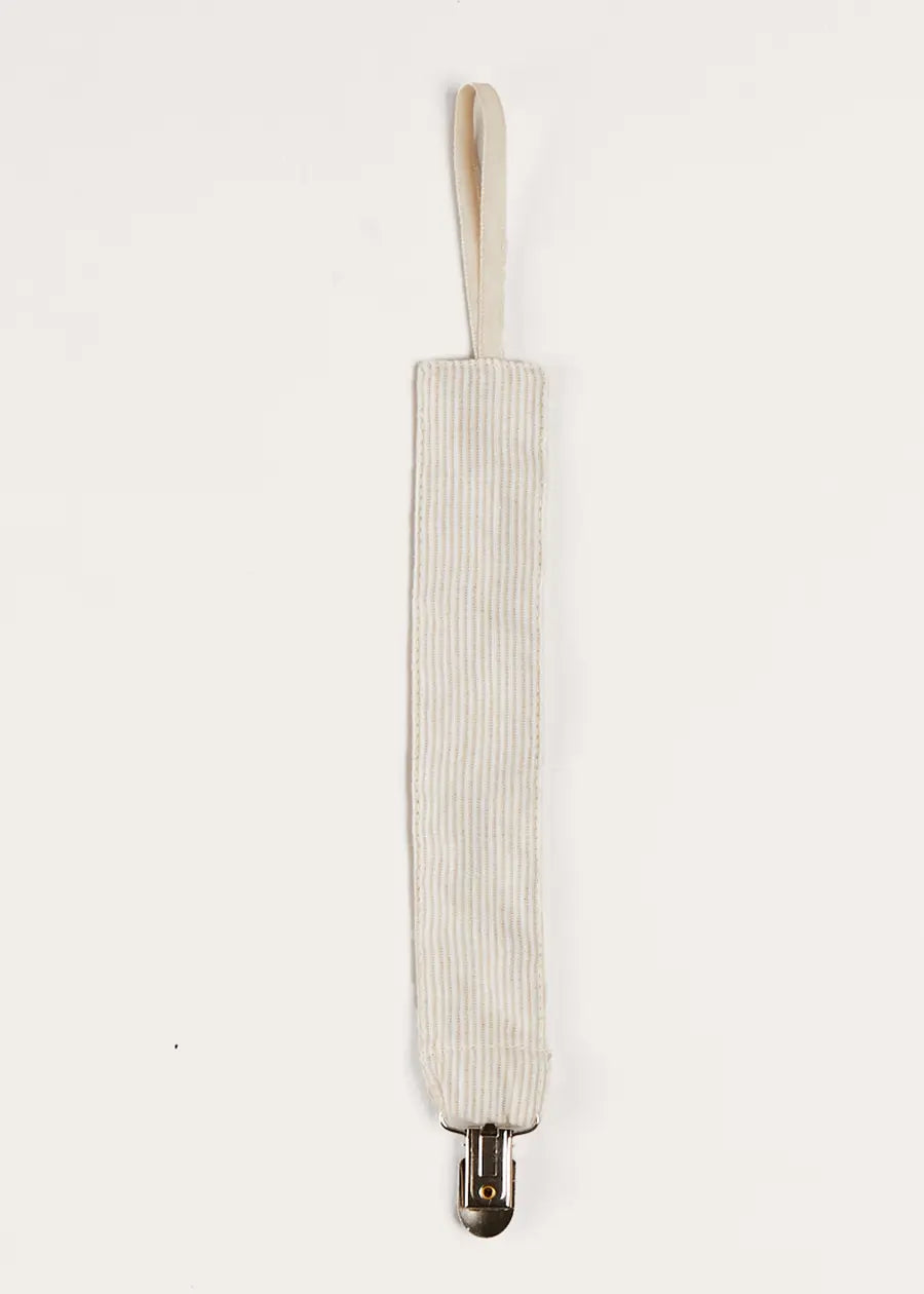 Waterford Striped Dummy Clip in Beige ACCESSORIES from Pepa London US