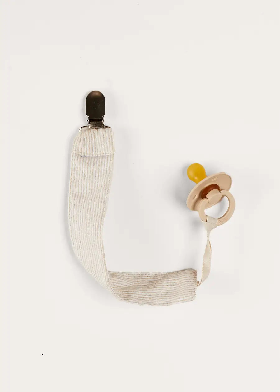 Waterford Striped Dummy Clip in Beige ACCESSORIES from Pepa London US