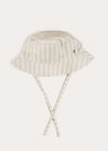 Brompton Striped Sun Hat in Beige (XS-M) ACCESSORIES from Pepa London US