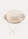 Brompton Striped Sun Hat in Beige (XS-M) ACCESSORIES from Pepa London US