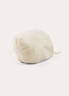 Openwork Cotton Knitted Bonnet in Cream (S-L) BONNETS from Pepa London US