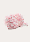 Audrey Toile Hand Smocked Bonnet in Pink (S-M) BONNETS from Pepa London US