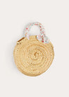 Louisa Floral Detail Raffia Bag in Coral ACCESSORIES from Pepa London US