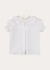 Hand Smocked Collar Short Sleeve Blouse in White (18mths-6yrs) BLOUSES from Pepa London US