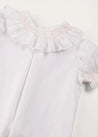 Hand Smocked Collar Short Sleeve Blouse in White (18mths-6yrs) BLOUSES from Pepa London US