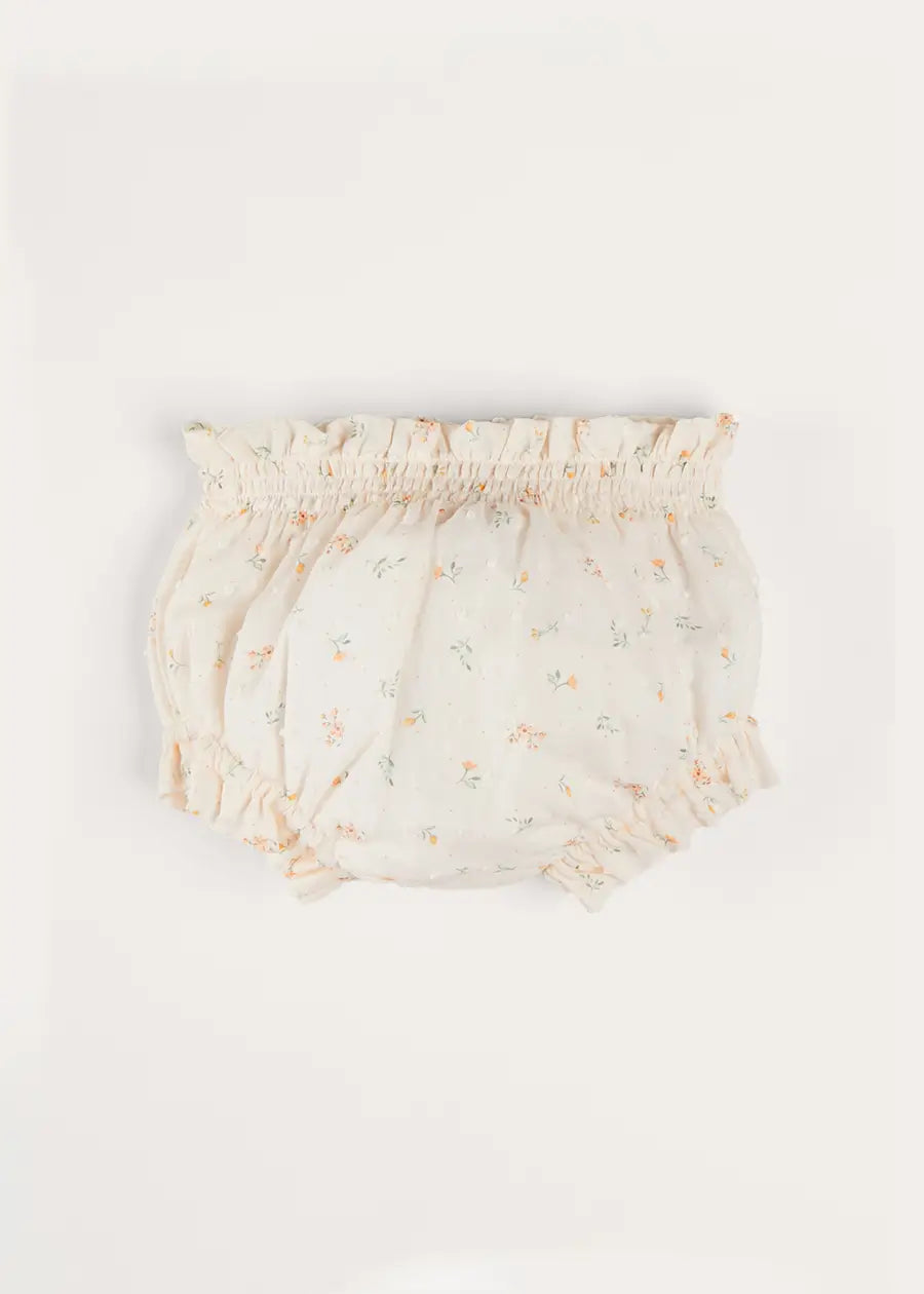 Esme Floral Bow Detail Bloomers in White (1-12mths) BLOOMER from Pepa London US