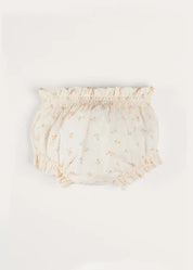 Esme Floral Bow Detail Bloomers in White (1-12mths) BLOOMER from Pepa London US