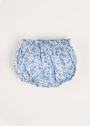 Charlotte Floral Button Detail Bloomers in Blue (1mth-2yrs) BLOOMER from Pepa London US