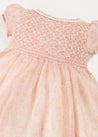 Constance Floral Hand Smocked Short Sleeve Party Dress in Pink (12mths-10yrs) DRESSES from Pepa London US