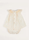 Esme Floral Hand Smocked Sleeveless Dress With Bloomers in White (1-12mths) DRESSES from Pepa London US