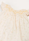 Esme Floral Hand Smocked Sleeveless Dress With Bloomers in White (1-12mths) DRESSES from Pepa London US