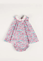 Eloise Floral Sleeveless Dress With Bloomers in Pink (3mths-3yrs) DRESSES from Pepa London US