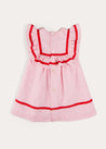 Striped Ruffle Bib Sleeveless Dress in Red (12mths-8yrs) DRESSES from Pepa London US