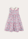 Eloise Floral Scallop Collar Sleeveless Dress in Pink (4-12yrs) DRESSES from Pepa London US