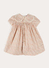 Mabel Floral Statement Collar Short Sleeve Dress in Coral (12mths-10yrs) DRESSES from Pepa London US