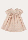 Mabel Floral Statement Collar Short Sleeve Dress in Coral (12mths-10yrs) DRESSES from Pepa London US