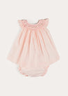 Hand Smocked Sleeveless Dress With Bloomers in Pink (1-12mths) DRESSES from Pepa London US