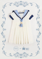The Royal Mariner Dress in White (2-10yrs) Dresses from Pepa London US