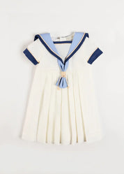 The Royal Mariner Dress in White (2-10yrs) Dresses from Pepa London US