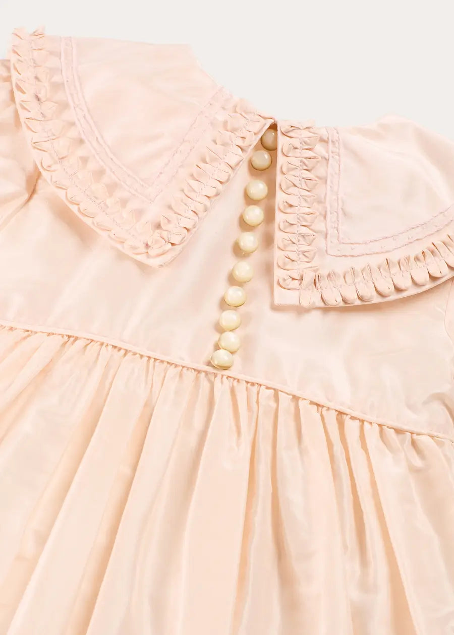 The Royal Silk Dress with Bloomers in Rose (6mths-3yrs) Dresses from Pepa London US