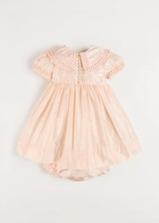 The Royal Silk Dress with Bloomers in Rose (6mths-3yrs) Dresses from Pepa London US