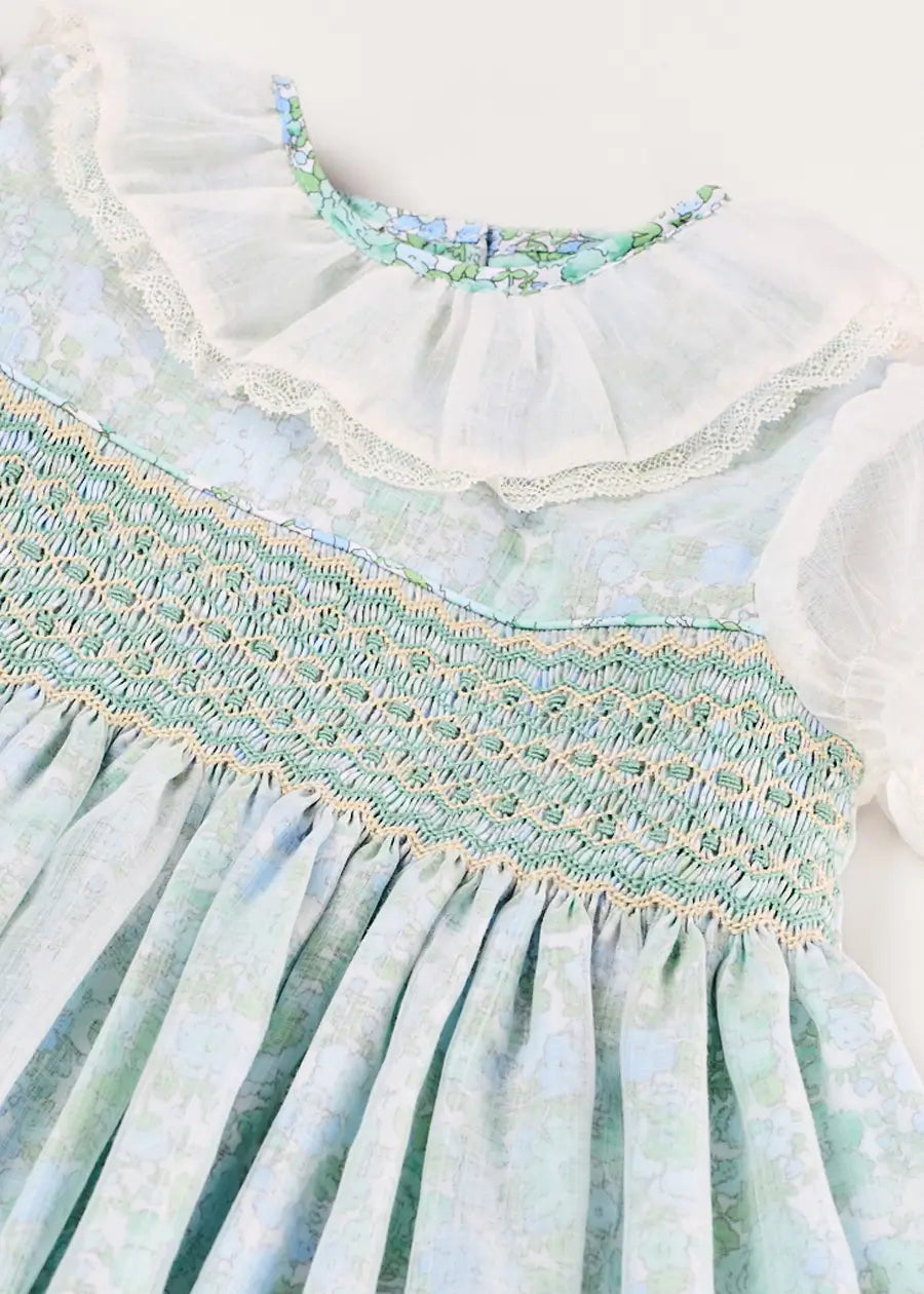 The Regency Floral Organza Dress in Green (2-10yrs) PRE-ORDER Dresses from Pepa London US