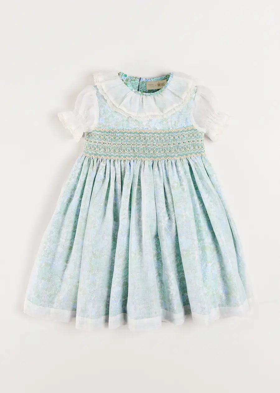 The Regency Floral Organza Dress in Green (2-10yrs) PRE-ORDER Dresses from Pepa London US