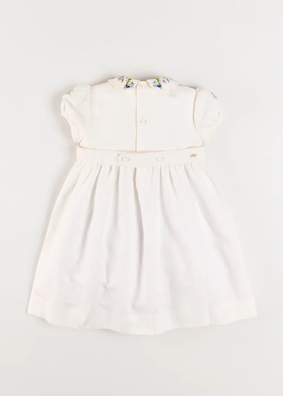 The Royal Embroidered Dress in White (12mths-10yrs) Dresses from Pepa London US