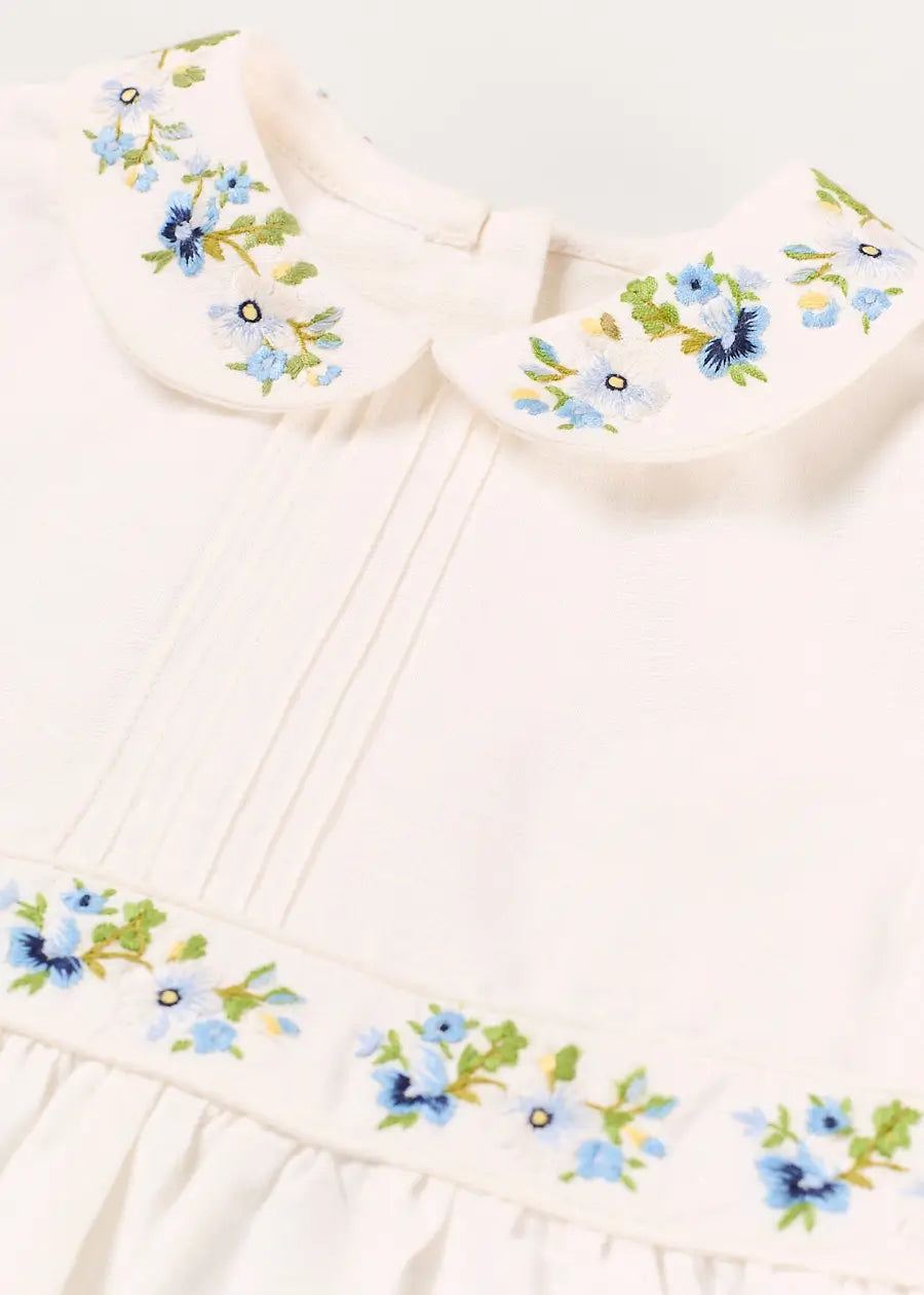 The Royal Embroidered Dress in White (12mths-10yrs) Dresses from Pepa London US
