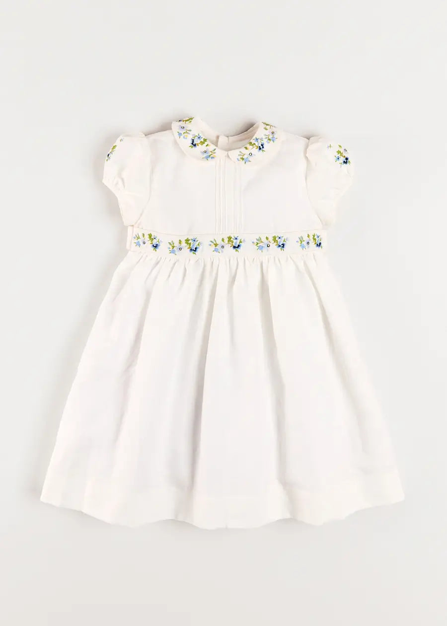 The Royal Embroidered Dress in White (12mths-10yrs) Dresses from Pepa London US