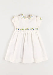 The Royal Embroidered Dress in White (12mths-10yrs) Dresses from Pepa London US