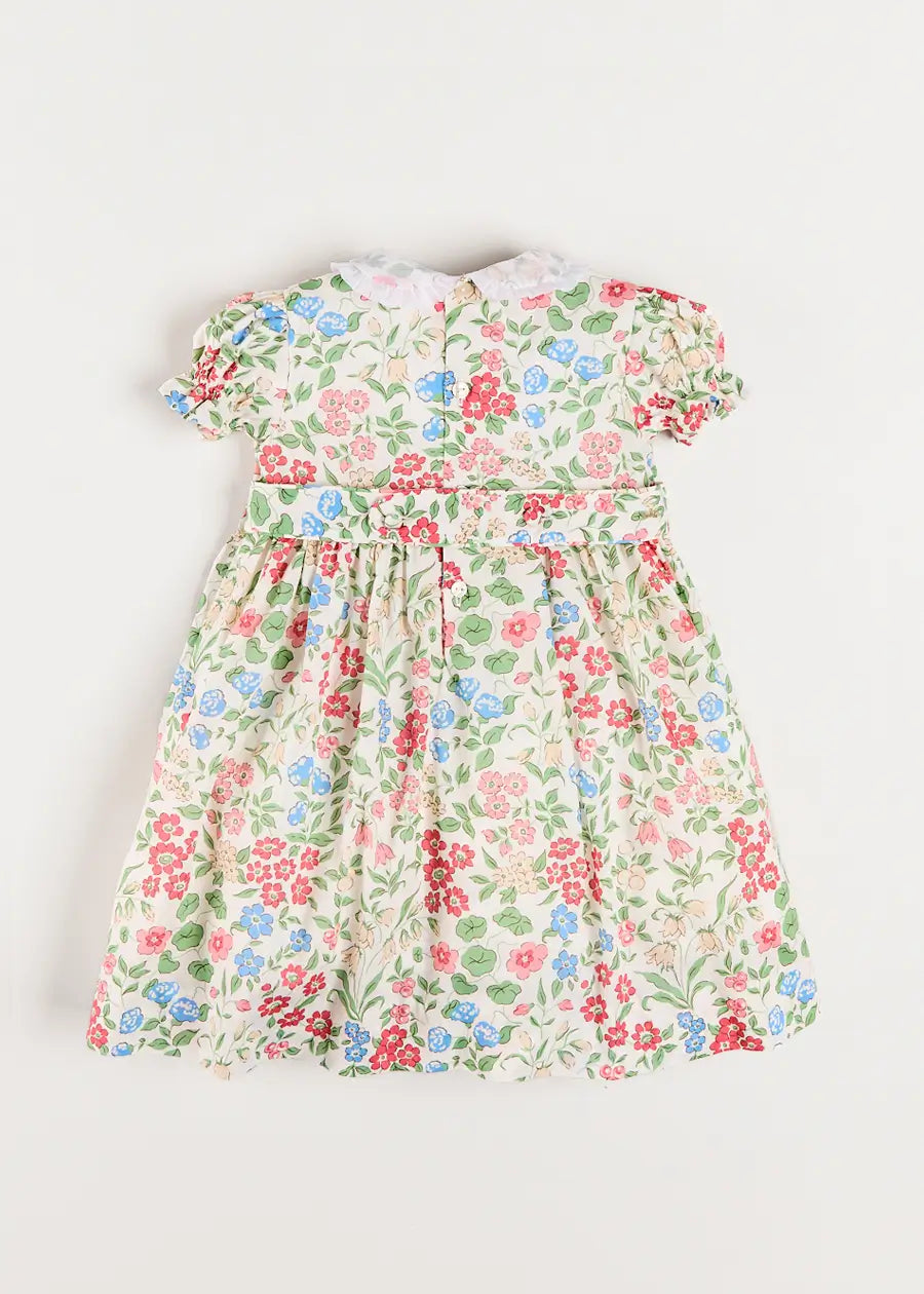 The Royal Floral Dress in Cream Made with Liberty Fabric (4-10yrs) Dresses from Pepa London US