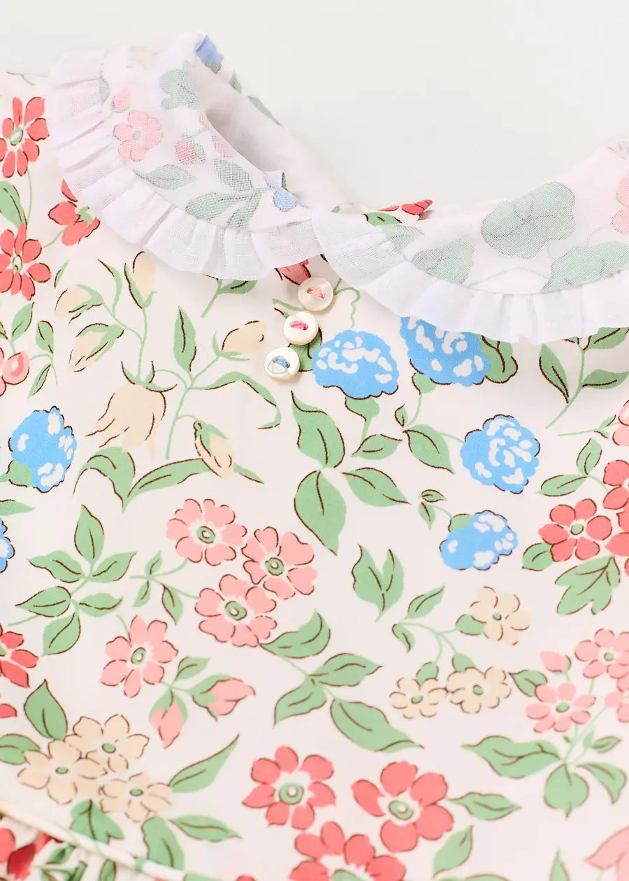 The Royal Floral Dress in Cream Made with Liberty Fabric (4-10yrs) Dresses from Pepa London US